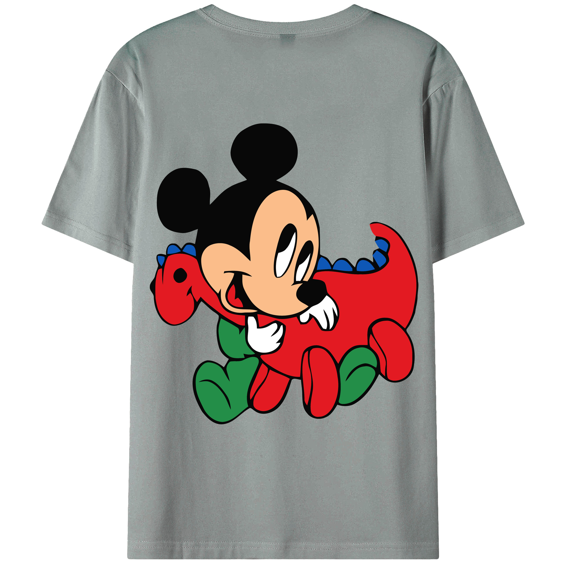 ミッキーマウス Mickey Mouse 綿100％ メンズ半袖Tシャツ（バックプリント） 通気性
